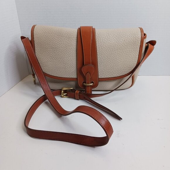 Vintage Dooney & Bourke Tan Pebble Leather Crossbody Handbag